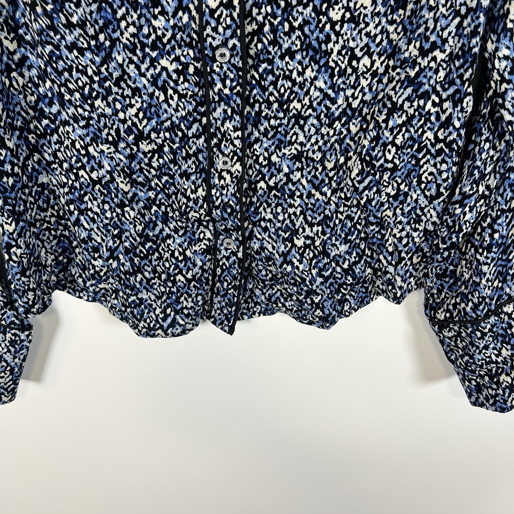 IDYLLWIND‎ by Miranda Lambert Blue Long Sleeve Tassel Button Up Size Large Small - Picture 3 of 10